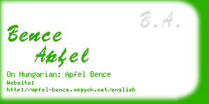 bence apfel business card